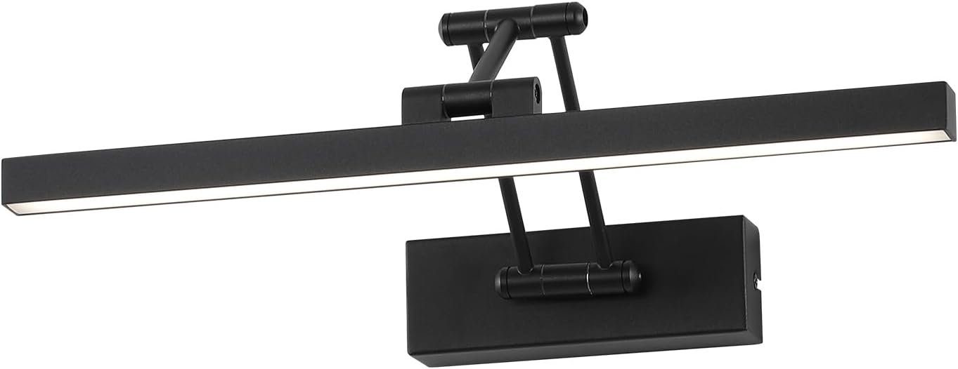 Detalle de Pasoar LED Spiegellampe fürs Badezimmer 40 cm, drehbar & klappbar, IP44, 12 W, Cool White 5.500 K, schwarz
