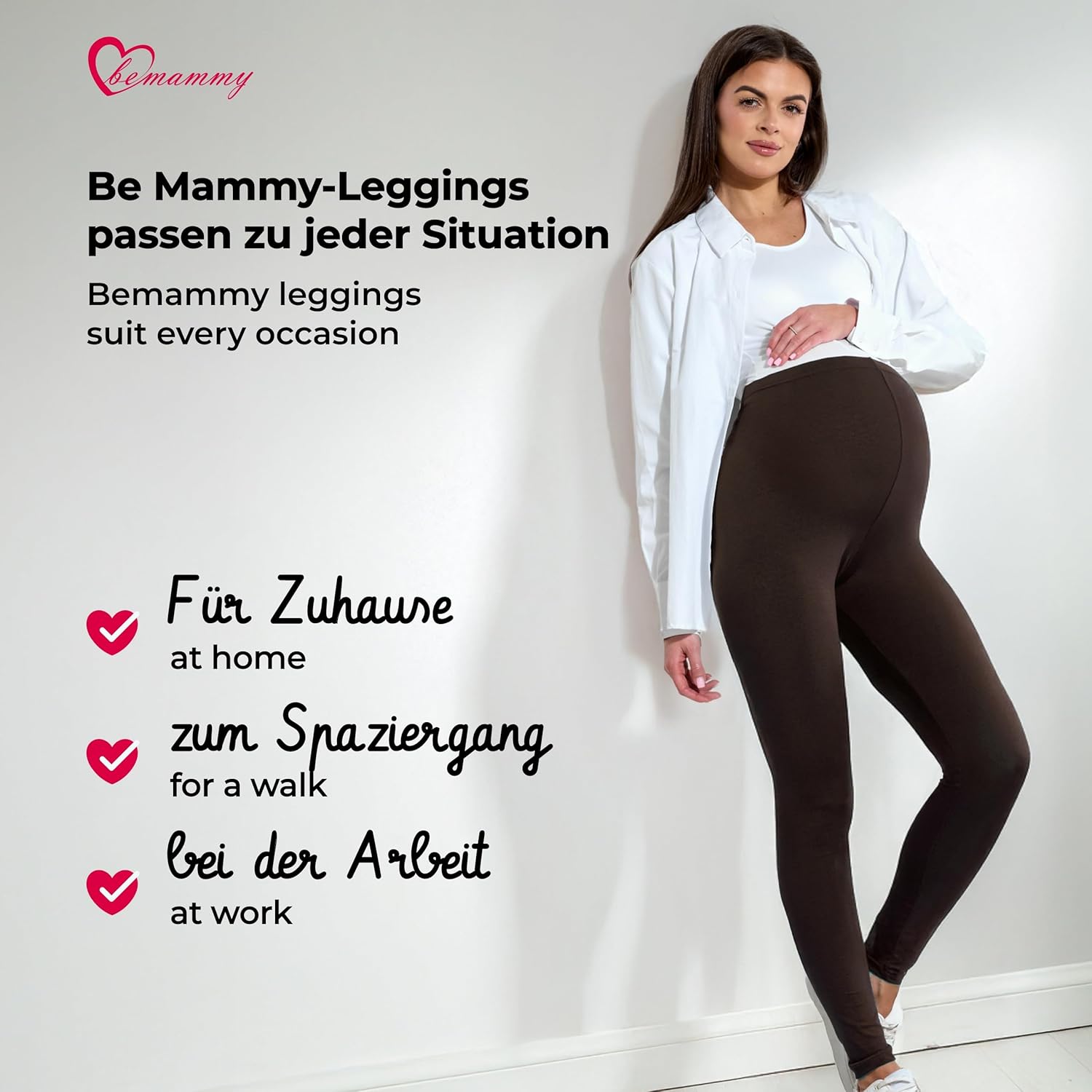 Thumbnail 4 de Lange Umstandsleggings aus Baumwolle