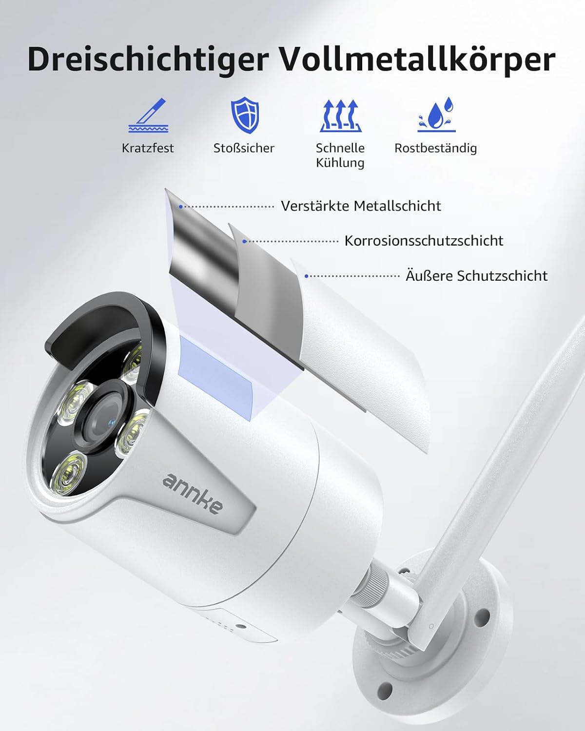Thumbnail 1 de ANNKE Überwachungskamera-Set mit 7-Zoll Monitor (NVR) und 2× 2K WiFi-Kameras