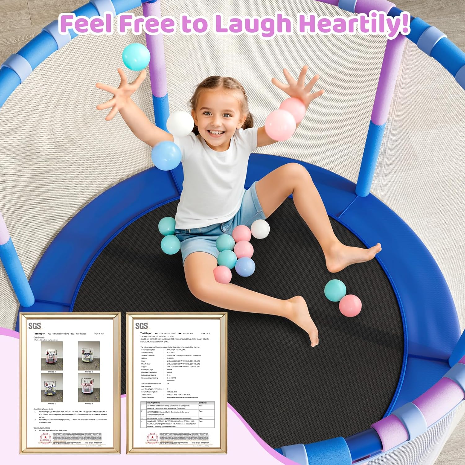 Thumbnail 5 de Yohood 55" Trampoline for Kids 55