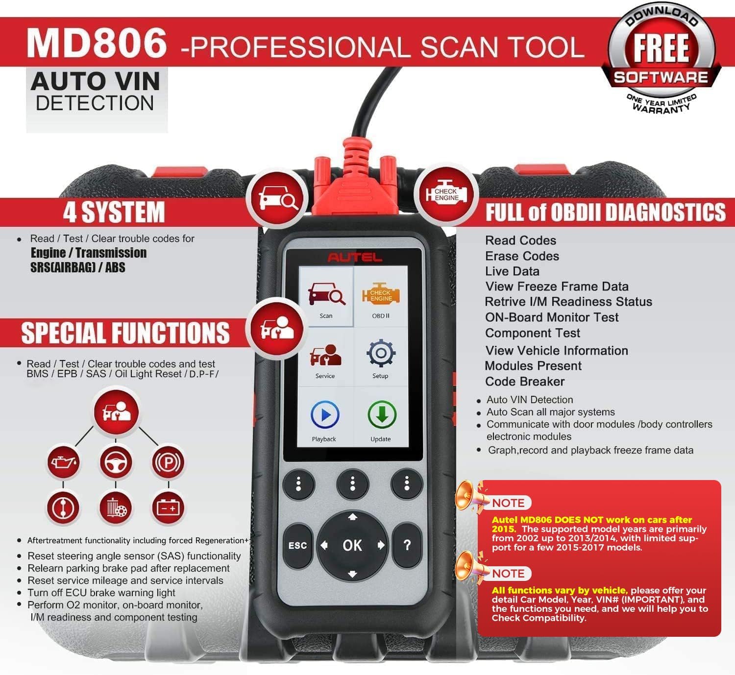 Thumbnail 1 de Autel OBD2 scanner MD806