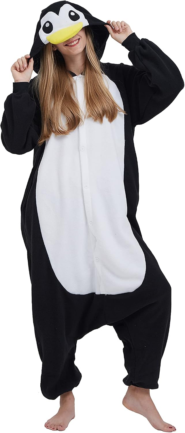 Detalle de SimZoo Adult Animal Onesie Pajamas, Polar Fleece Hooded Halloween Costume