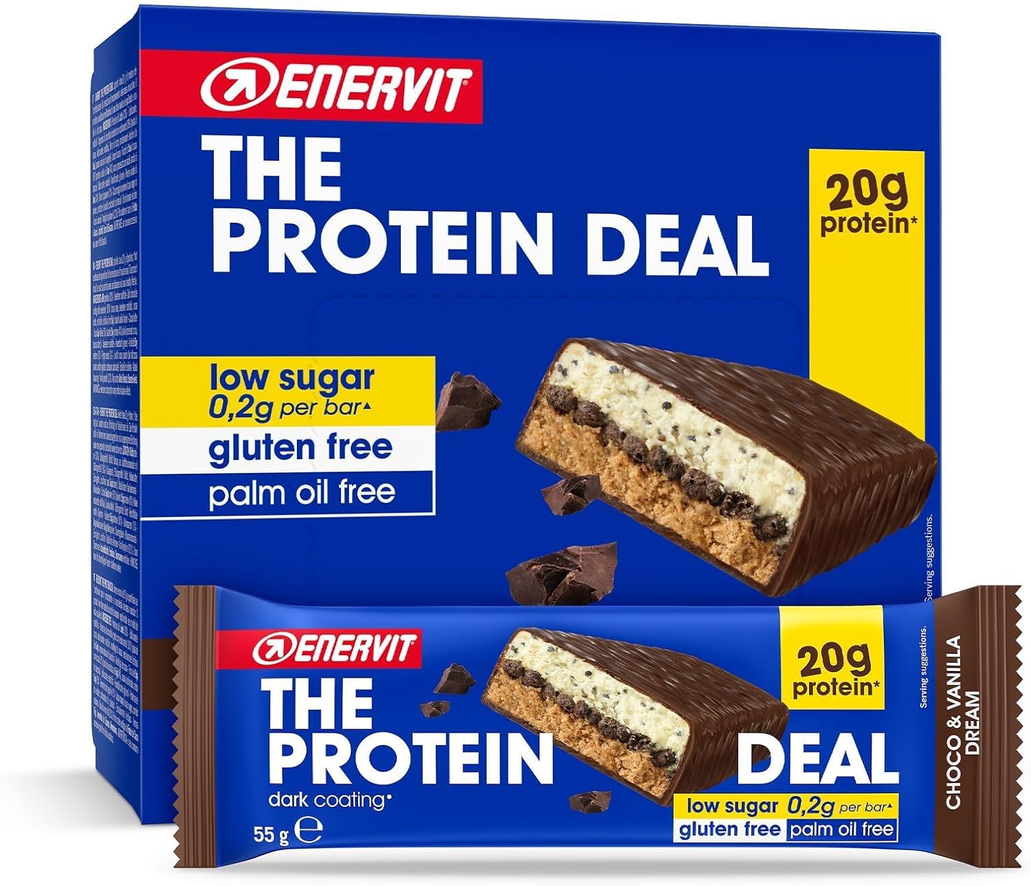 Thumbnail 6 de Enervit The Protein Deal Crispy Cookie Treat – Proteinriegel mit Milchschokoladenüberzug (12 Riegel à 55 g)