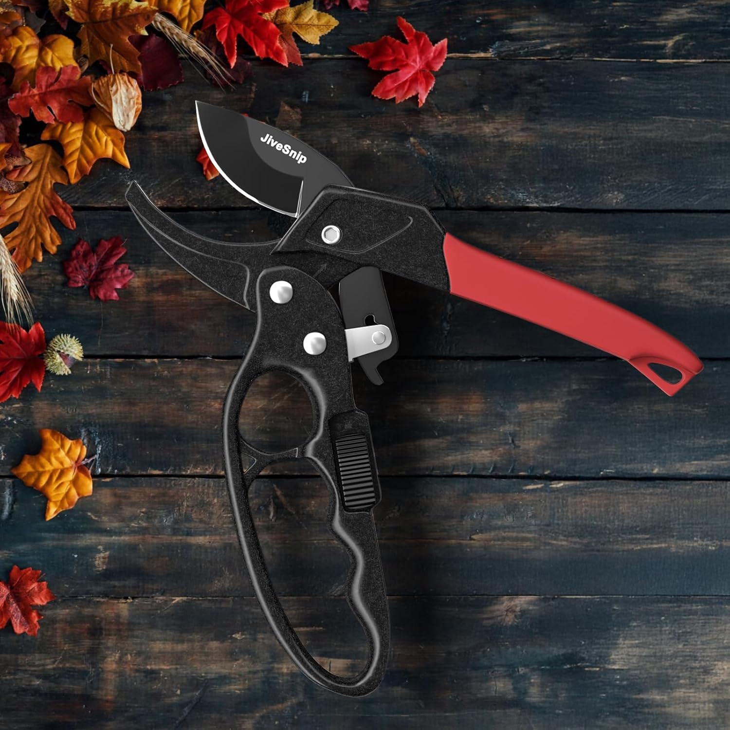 Detalle 2 de JiveSnip Professional Pruning Shears with Yrinquet Anvil: Practical pruning with ratchet assist