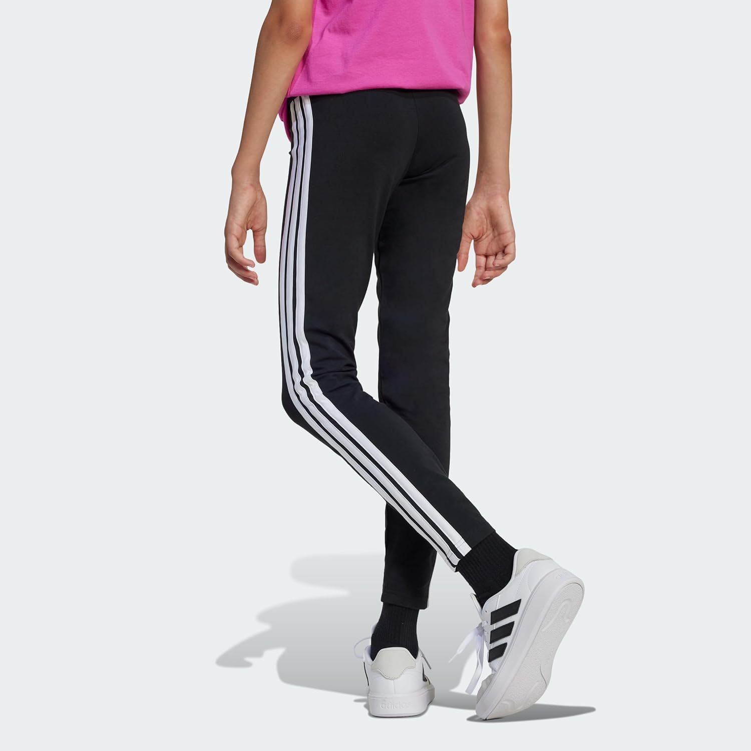 Thumbnail 3 de adidas Essentials 3 Stripes Leggings Black/White 14‑15 años