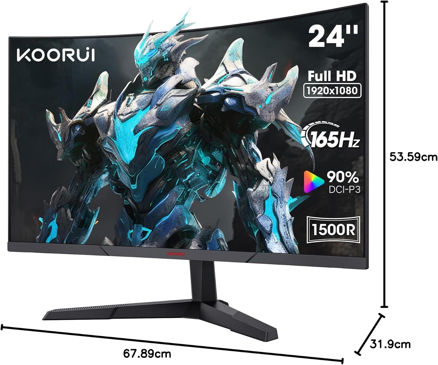 Thumbnail 6 de KOORUI 24 Inch Gaming Monitor review: 180Hz curved VA, 1500R, 1ms response