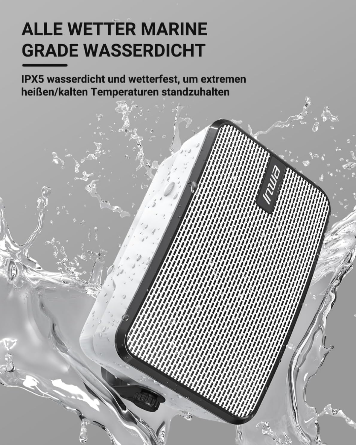 Detalle 2 de Inwa 400W Bluetooth Outdoor Lautsprecher im 2er-Set (Sync Speaker), Modell MZ621 – IPX5