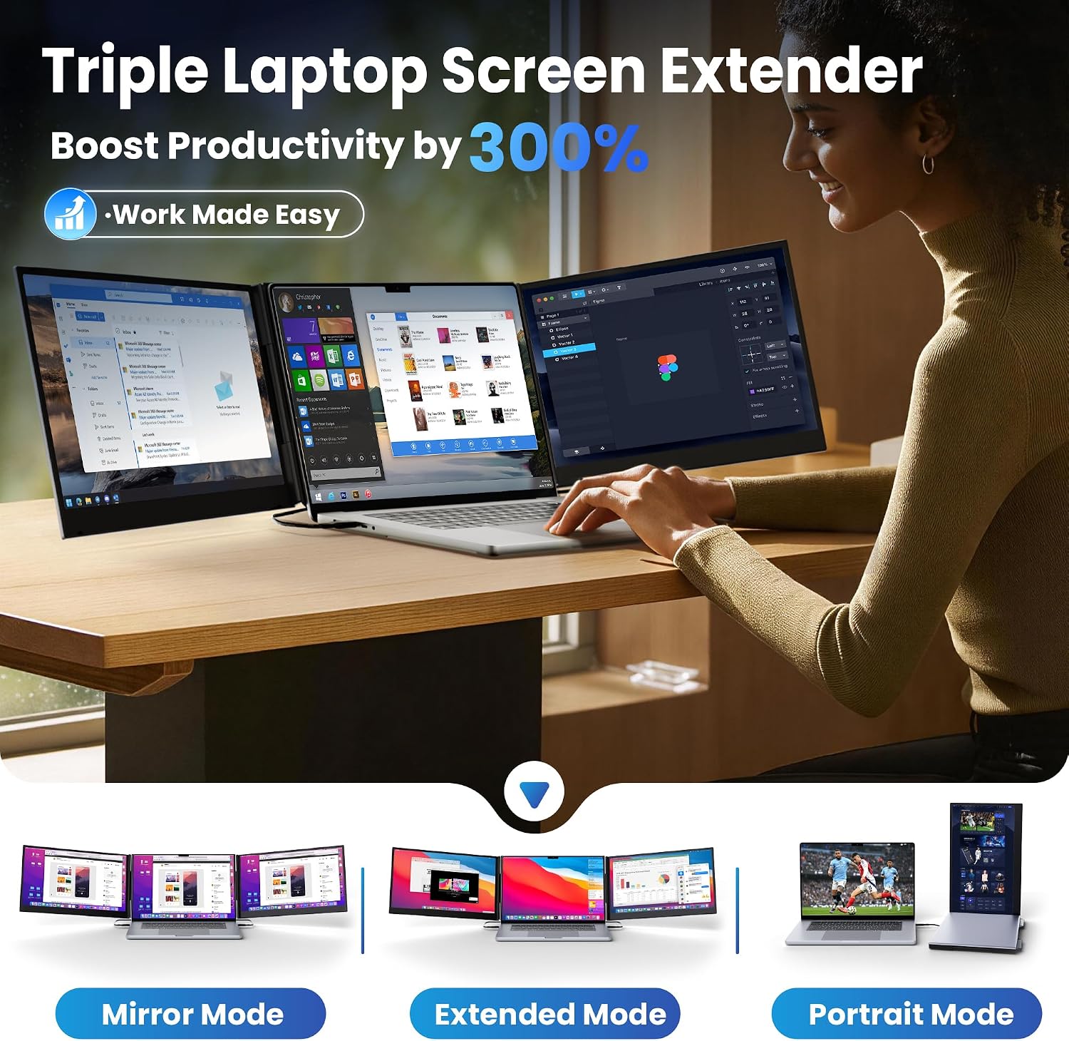 Detalle de CIDETTY New Upgrad Laptop Screen Extender Monitor