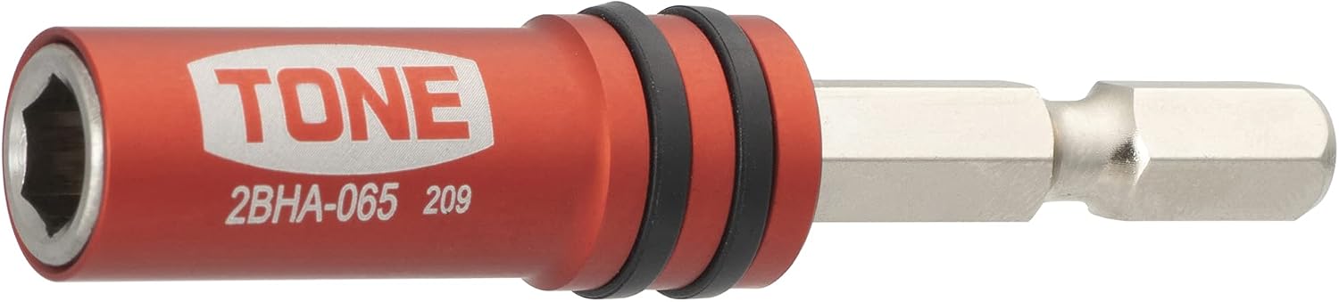 Detalle de トネ(TONE) 2BHA-065 電動ドリル用ビットホルダー 6.35mm対応・全長65mm・レッド
