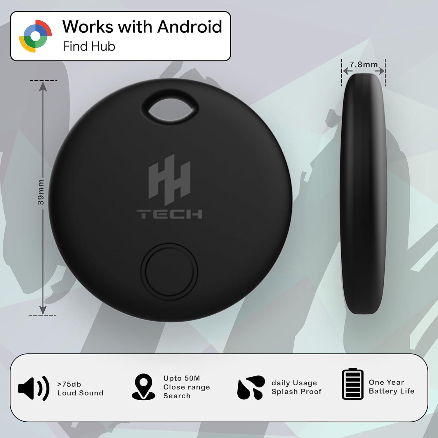 Thumbnail 6 de HH-Tech Android Tracker Tag (Pack-4) – Four Android‑only Bluetooth trackers with Find Hub integration