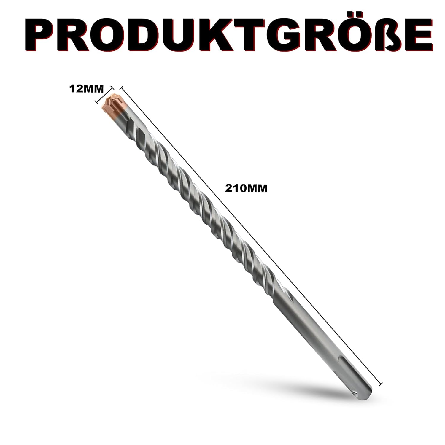 Thumbnail 1 de METOTY SDS-Plus Betonbohrer 12 mm × 210 mm mit 4 Hartmetallschneiden