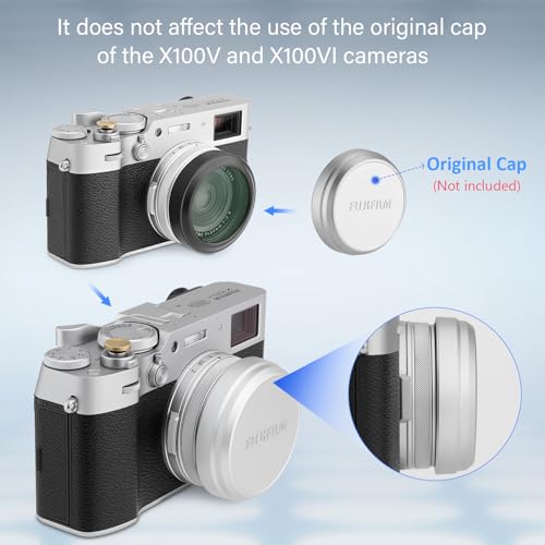 Detalle de Haoge Kamera Objektivschutz HD Filter für Fujifilm X100V / X100VI – wasserdichter UV/MC-Filter mit integriertem Adapterring