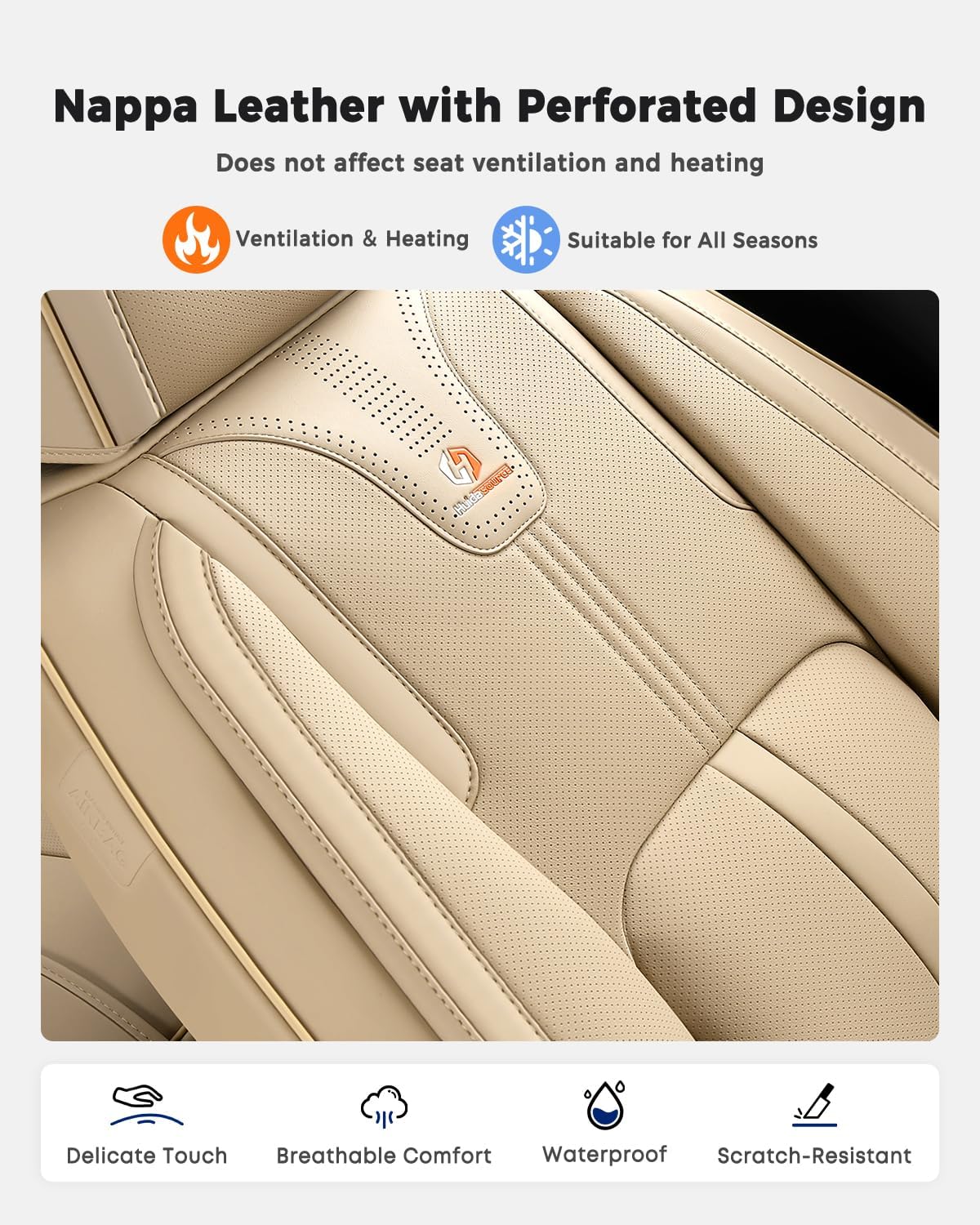Thumbnail 6 de Huidasource Nappa Leather Car Seat Covers
