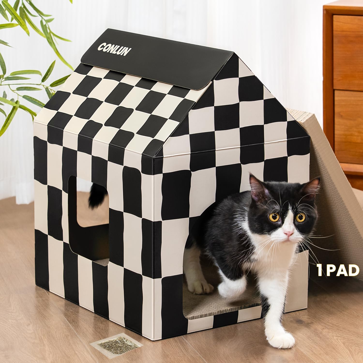 Detalle de Conlun Large cardboard cat scratch house