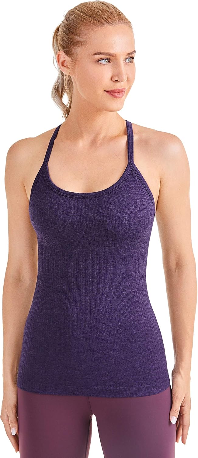 Detalle de CRZ YOGA canotta donna sportiva incrociata: top fitness per yoga e running