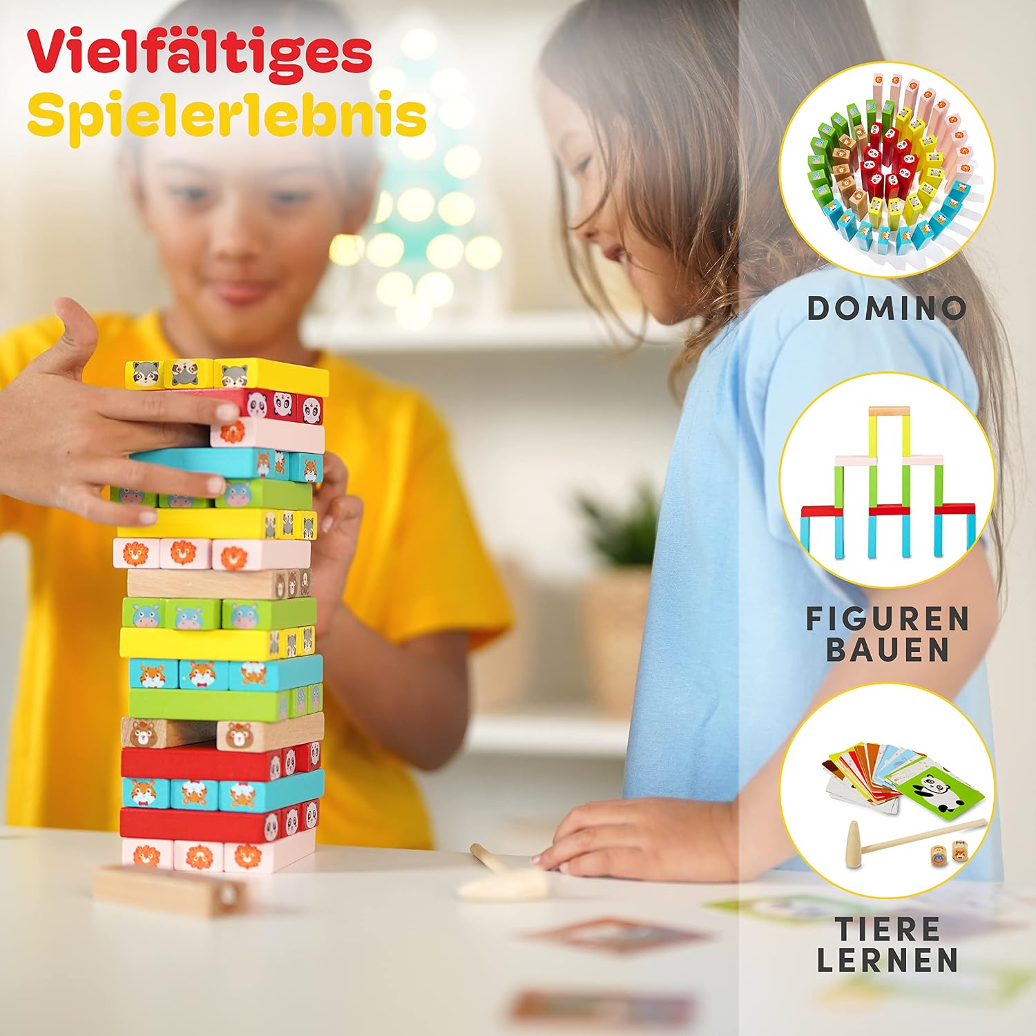 Detalle 2 de Holz Stapelturm für Kinder ab 3