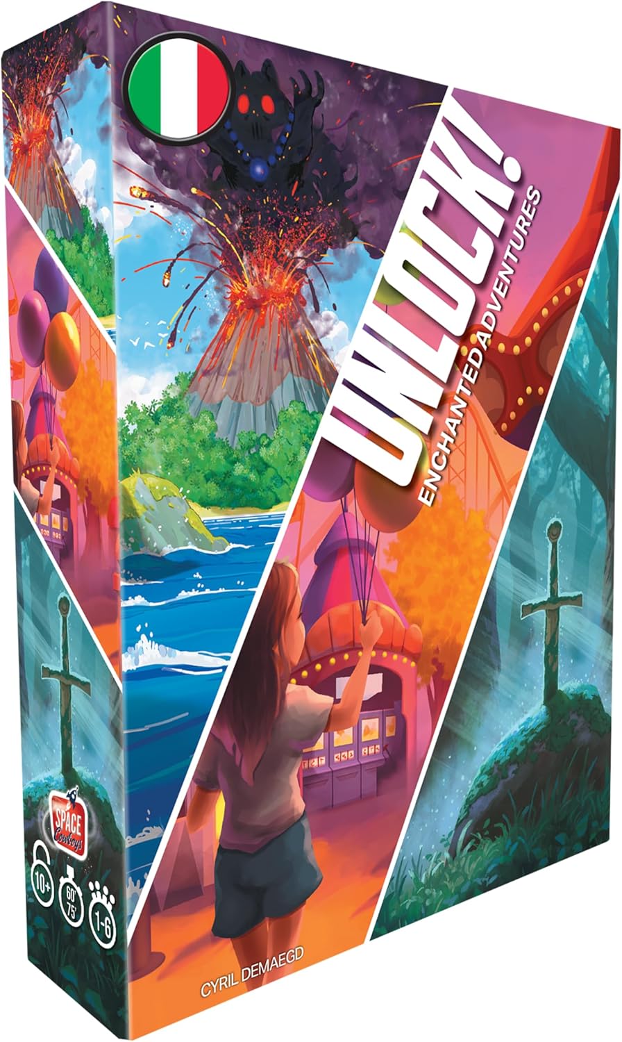 Detalle de Asmodee Unlock! 14 Enchanted Adventures Escape Room Card Game, Italian Edition