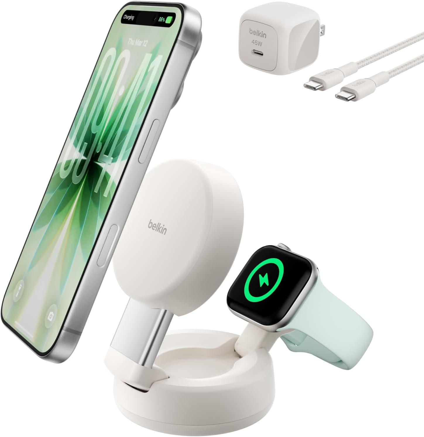 Detalle de Belkin WIZ043dqSD Qi2 25W 2-in-1変形式ワイヤレス充電器 MagSafe対応