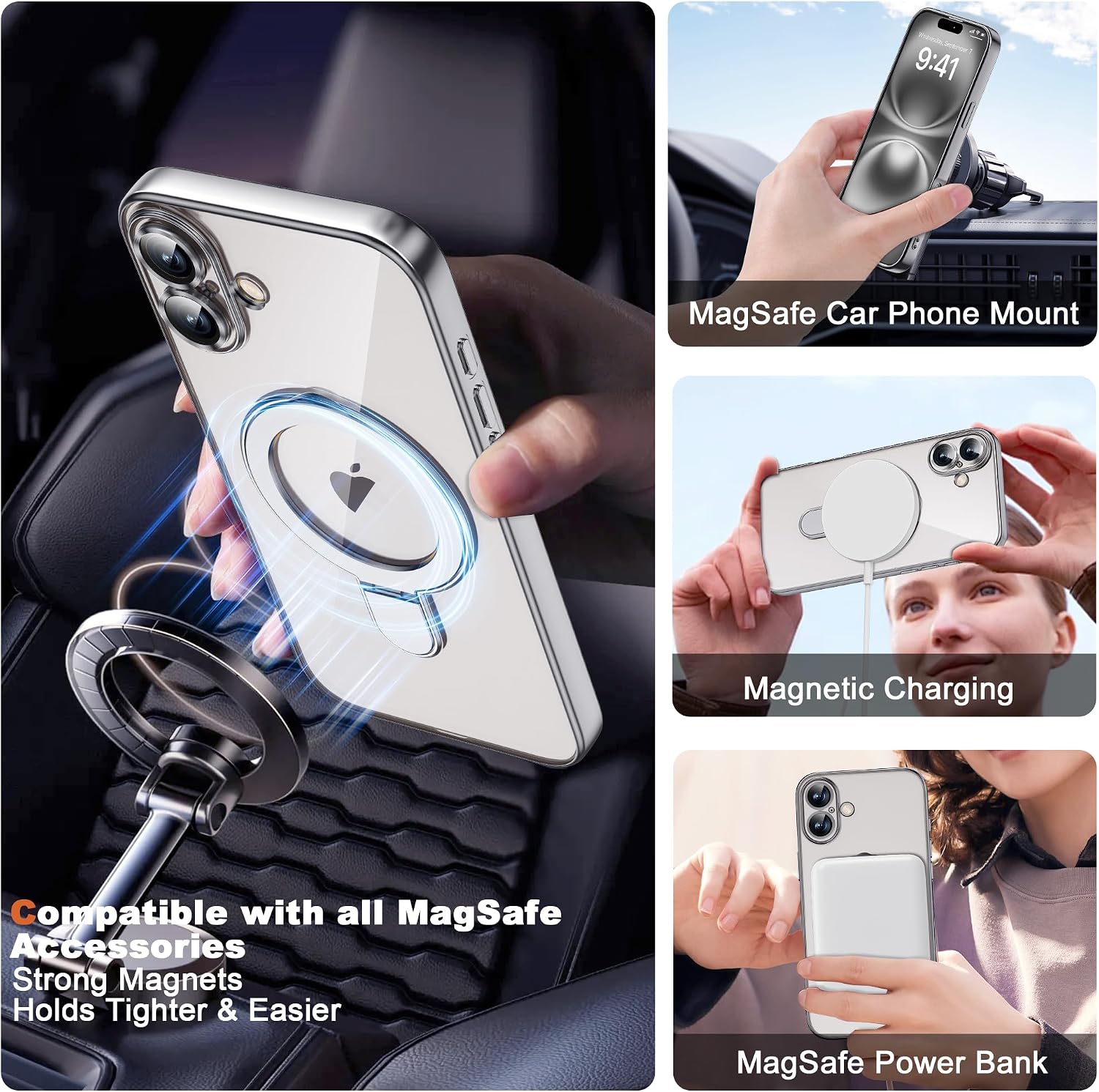 Detalle 2 de ETPESOK 1-EE-AKN-iphone16PLUS-TDZD-YIL Clear iPhone 16 Plus Case with Stand