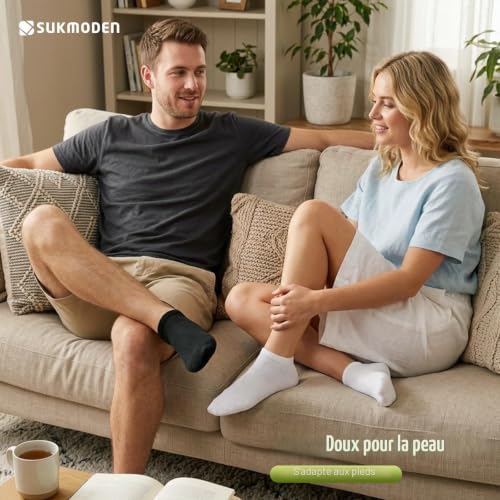 Thumbnail 7 de SukModen 12/24 Paires Chaussettes Sneaker en Bambou – Unisex, confort et respiration