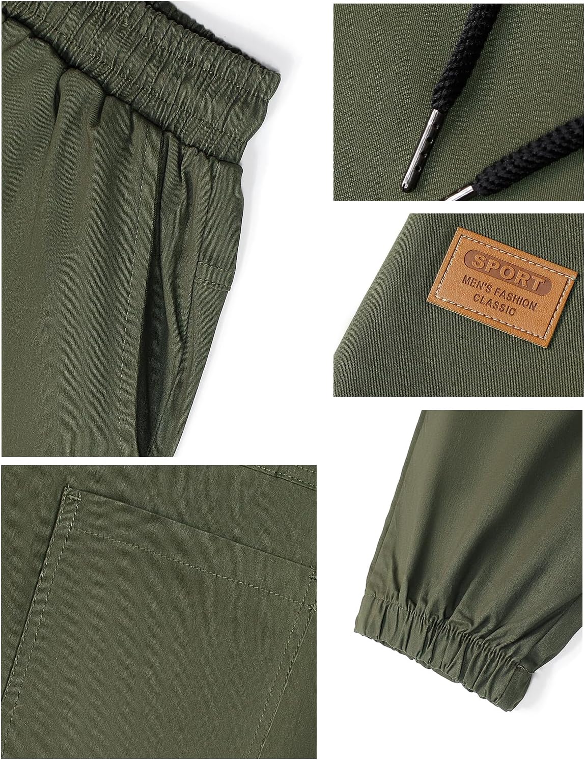 Detalle 2 de VMSUCIJ pantalones hombre casuales deporte