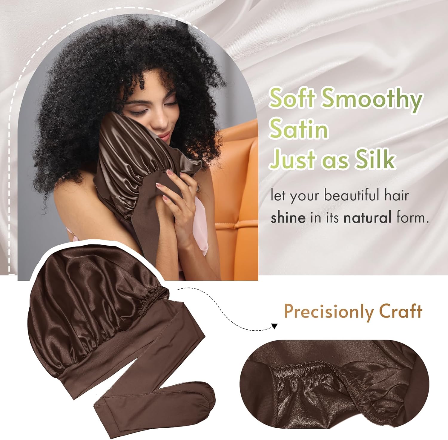 Thumbnail 4 de Bonnet Queen silk hair bonnet for sleep
