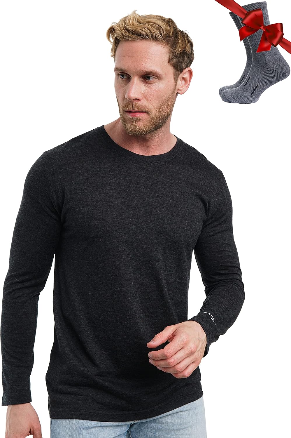 Thumbnail 1 de Merino Unterwäsche Herren 100% Merino Langarmshirt mit Socken