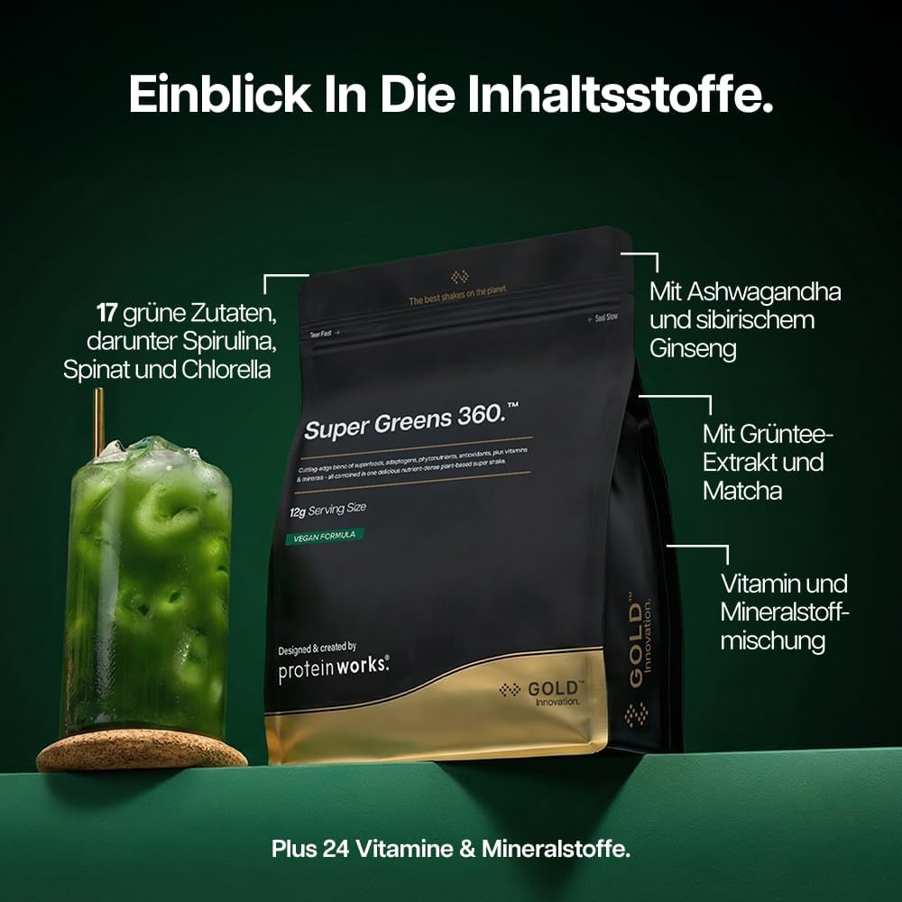 Thumbnail 2 de Protein Works Super Greens 360 – GOLD Innovation, 500 g, vegan, Apfel & Zitrone