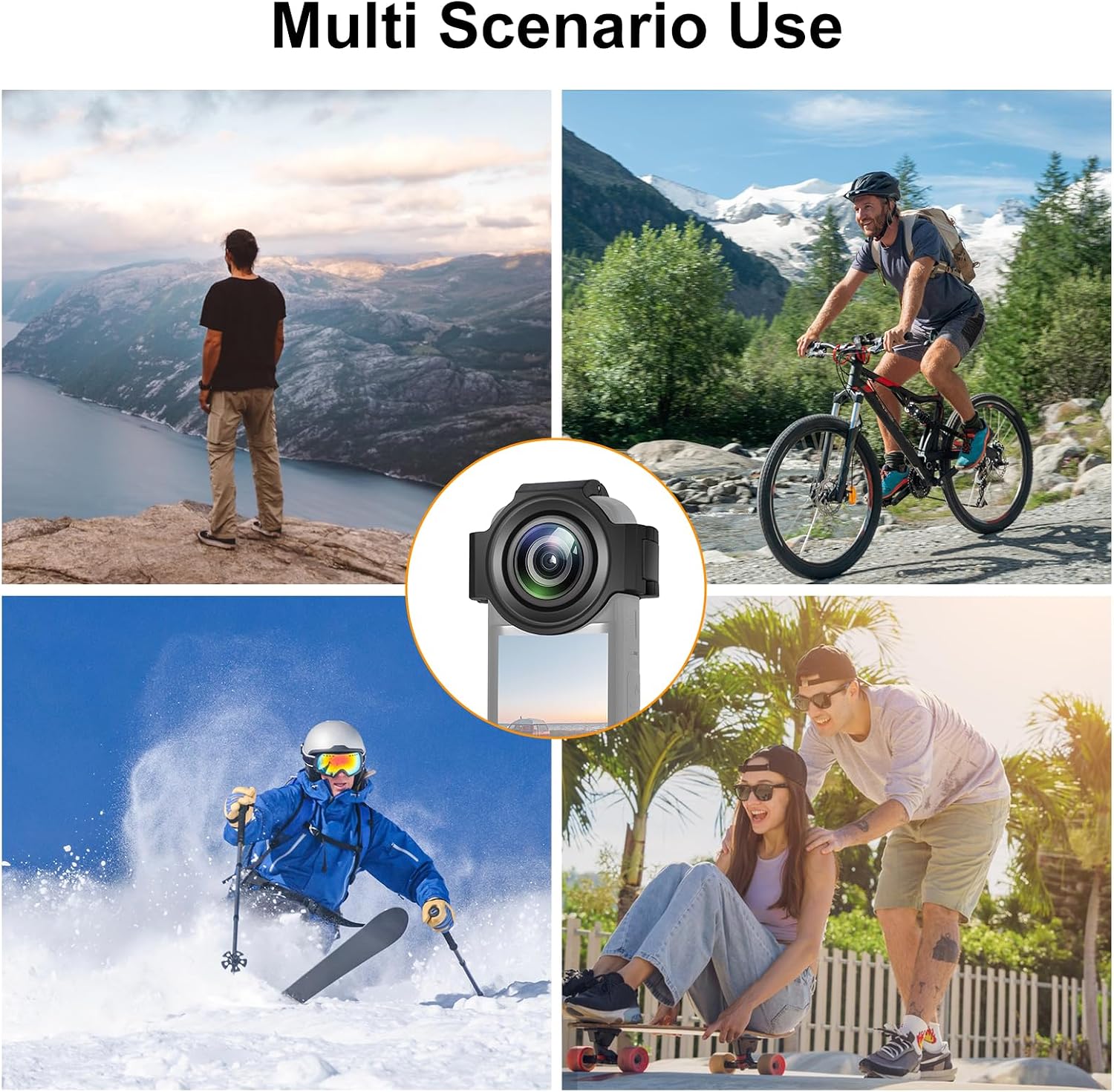 Detalle de PULUZ Upgrade Insta 360 X3 Lens Protector: Dual Lens Guards for Insta360 X3