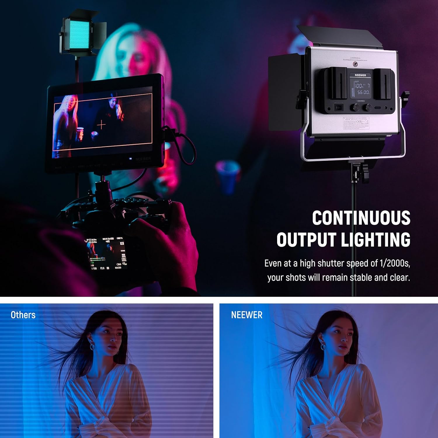 Thumbnail 4 de NEEWER Upgraded 660 PRO II RGB LED Video Light – 2 Pack with App Control and Stands
