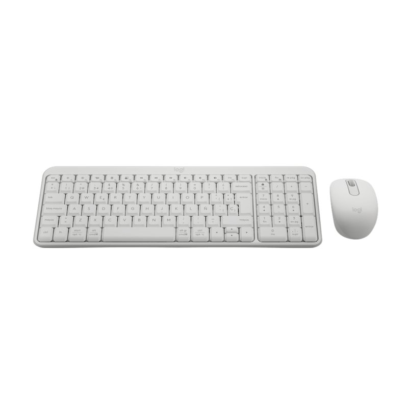 Detalle 2 de Teclado + ratón membrana Logitech MK250 inalámbrico compacto con layout ES (blanco)
