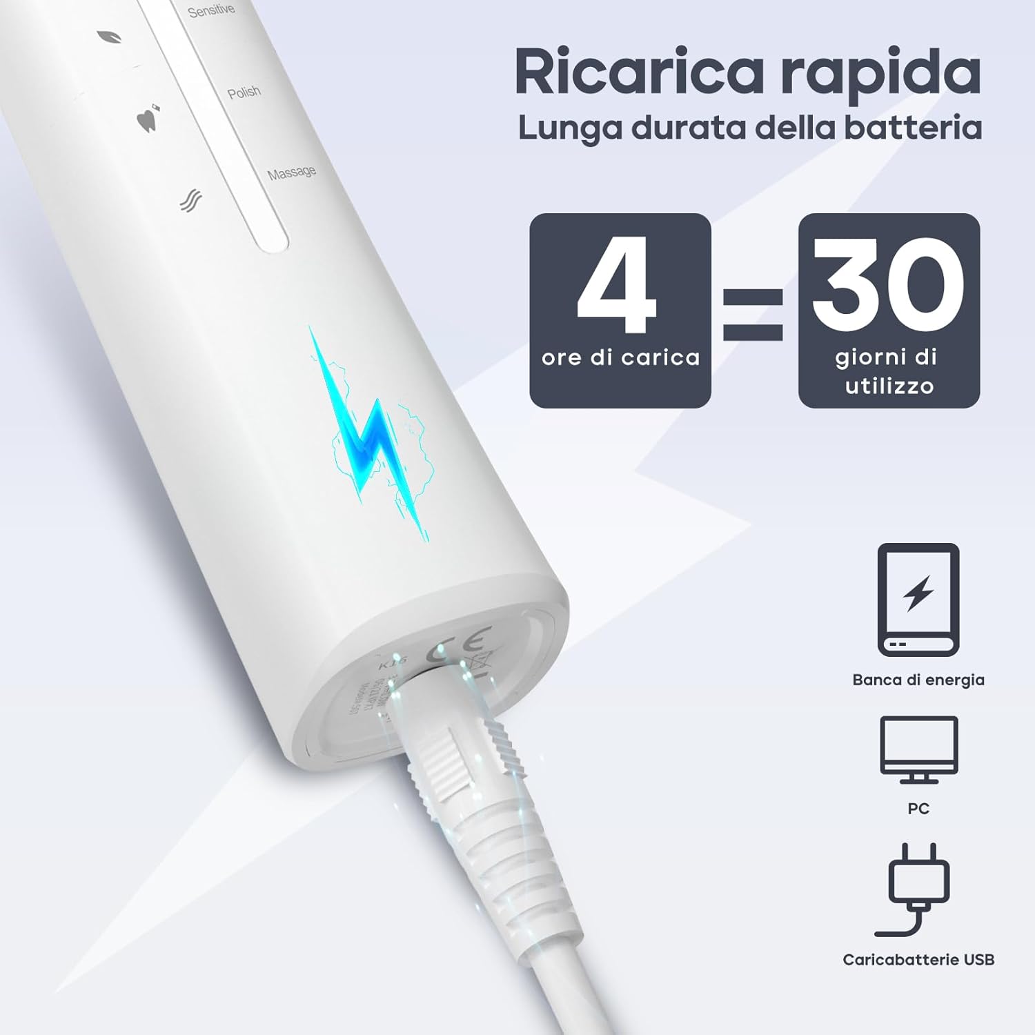 Thumbnail 5 de Seago SG-958 spazzolino elettrico ricaricabile 5 modalità