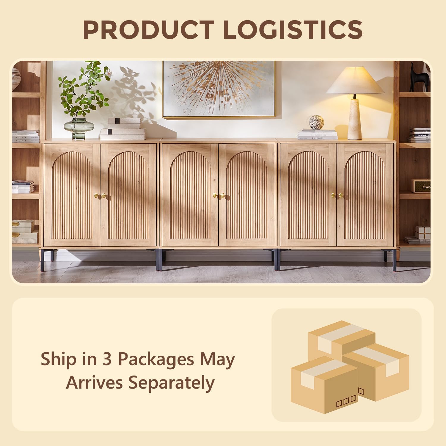 Thumbnail 6 de IFGET Arched Sideboard Cabinet, 92.63 inches