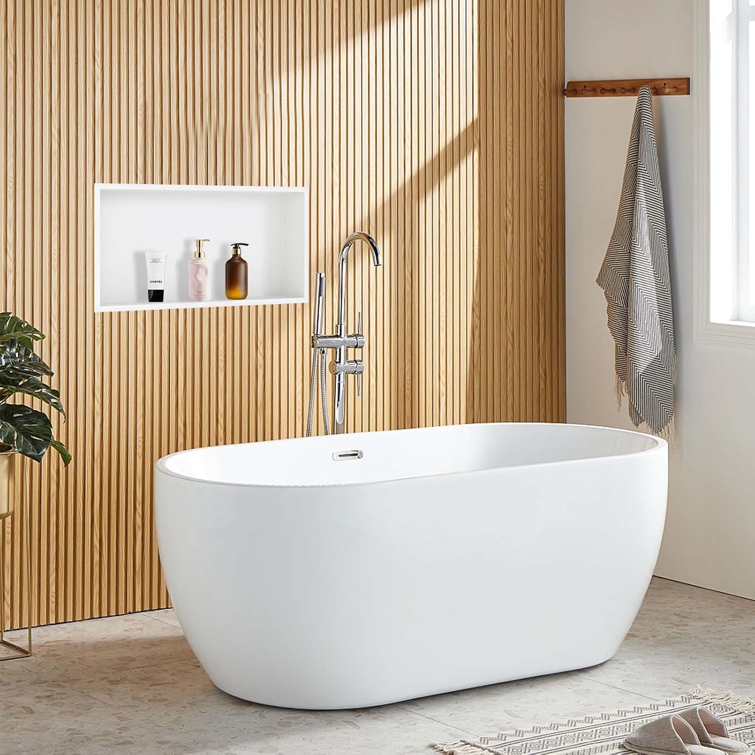 Detalle de Green & Spring G-1113-WH Stainless Steel Shower Niche, White, 12" x 24