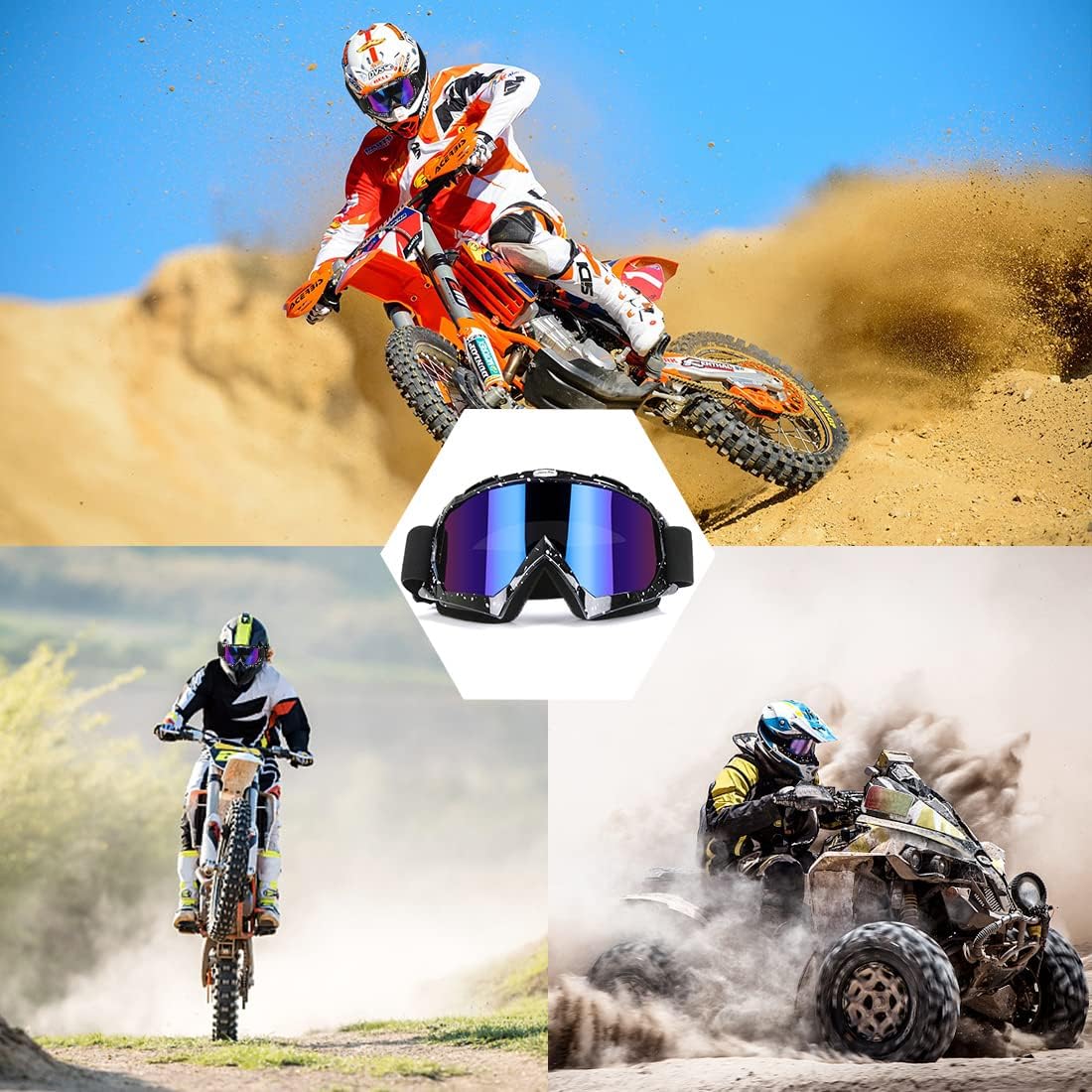 Thumbnail 1 de JAMIEWIN ATV Goggles: Anti-Fog, Dustproof Protection for Dirt Bikes and Off-Road Riding