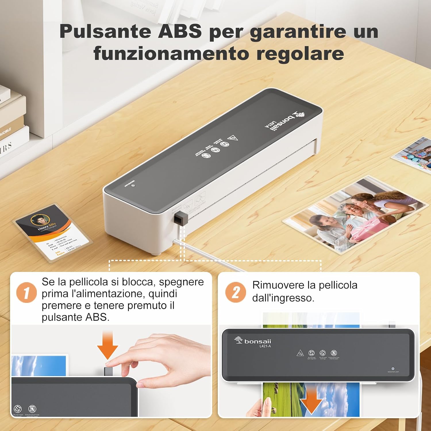 Detalle 2 de bonsaii L421-A, plastificatrice A4 80-100 micron