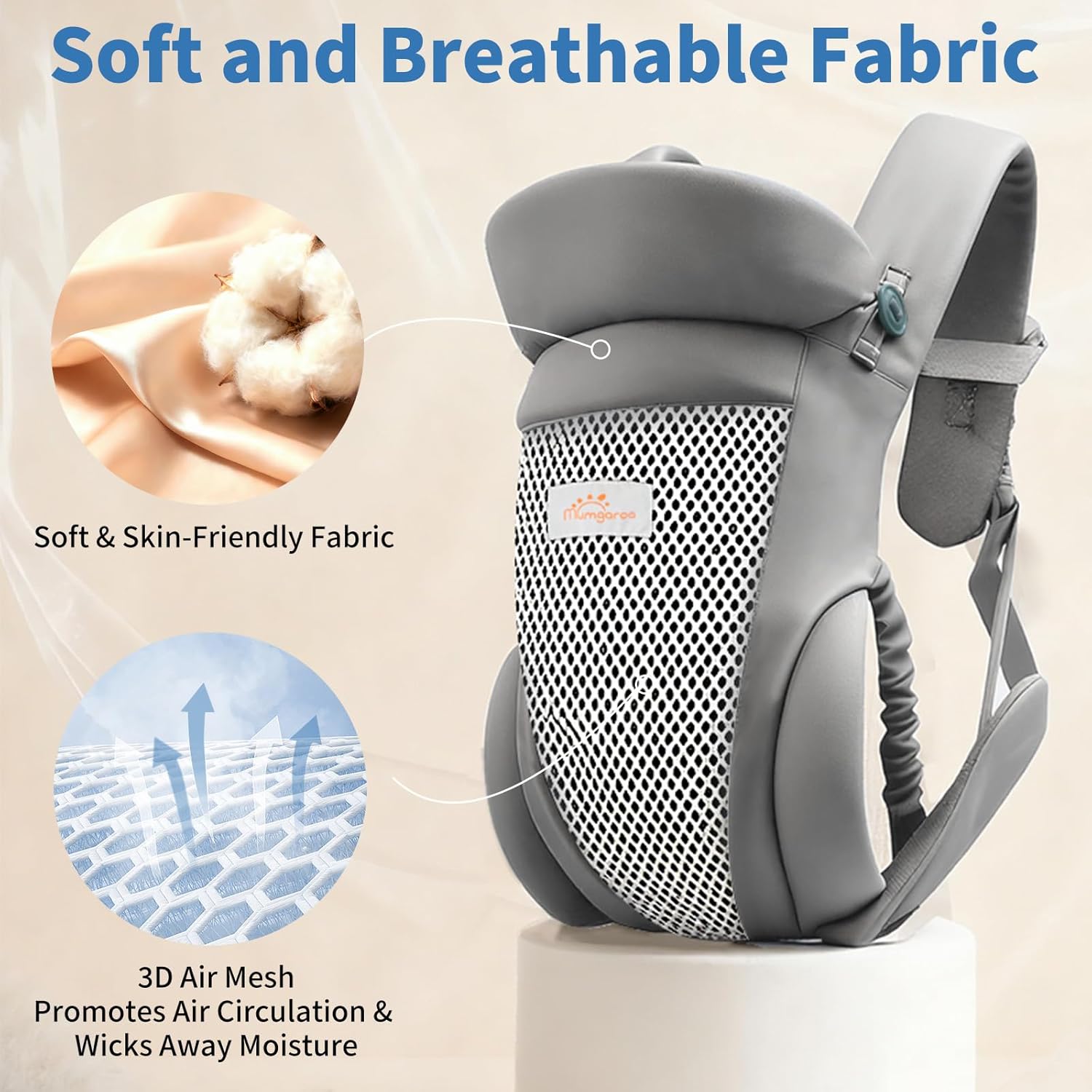 Thumbnail 1 de Mumgaroo Marsupio Neonato Ergonomico 4 in 1 (3–15 kg): comodo da mettere e adatto a più posizioni