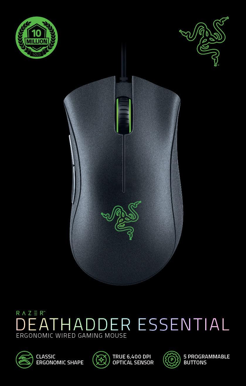 Thumbnail 6 de Razer DeathAdder Essential (2021) Wired Gaming Mouse – Optical sensor up to 6400 DPI, 5 programmable buttons