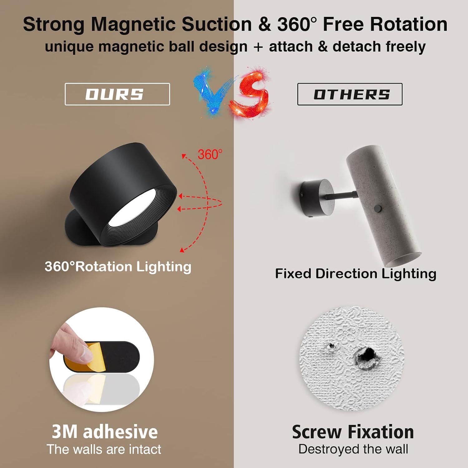 Thumbnail 5 de Coollamp LED Indoor Wall Lamp 3-level Rechargeable