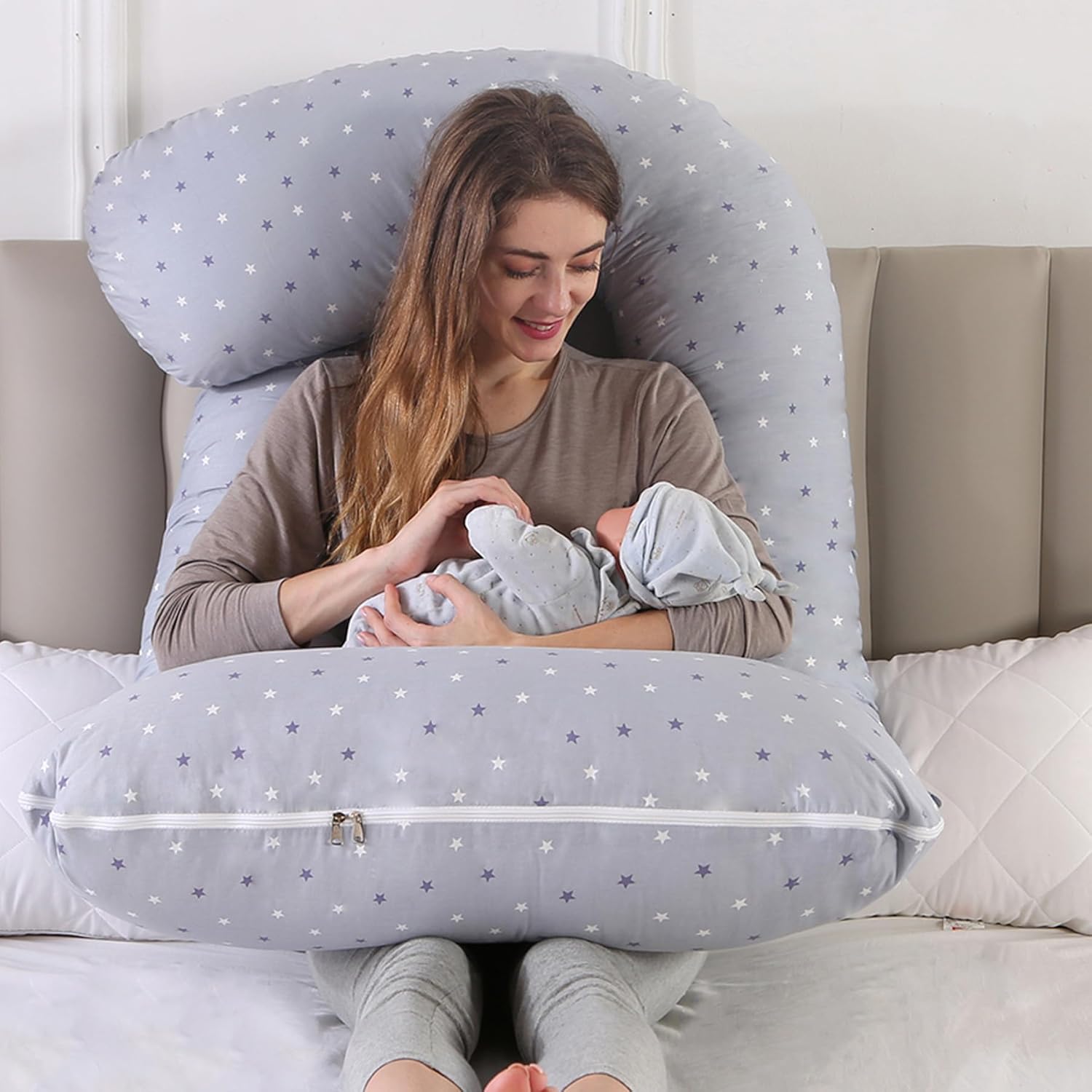 Thumbnail 6 de CALIYO Pregnancy Pillow Full Body Pillow (J Shape) – Supportive Maternity Pillow for Back, Hips and Legs