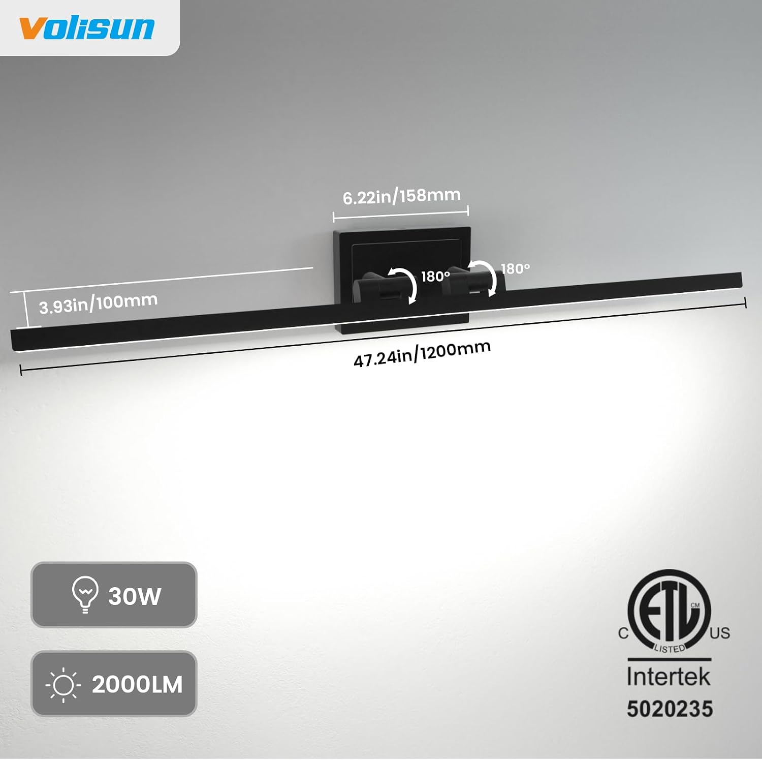 Detalle 2 de VOLISUN Bathroom Vanity Light, 48-Inch