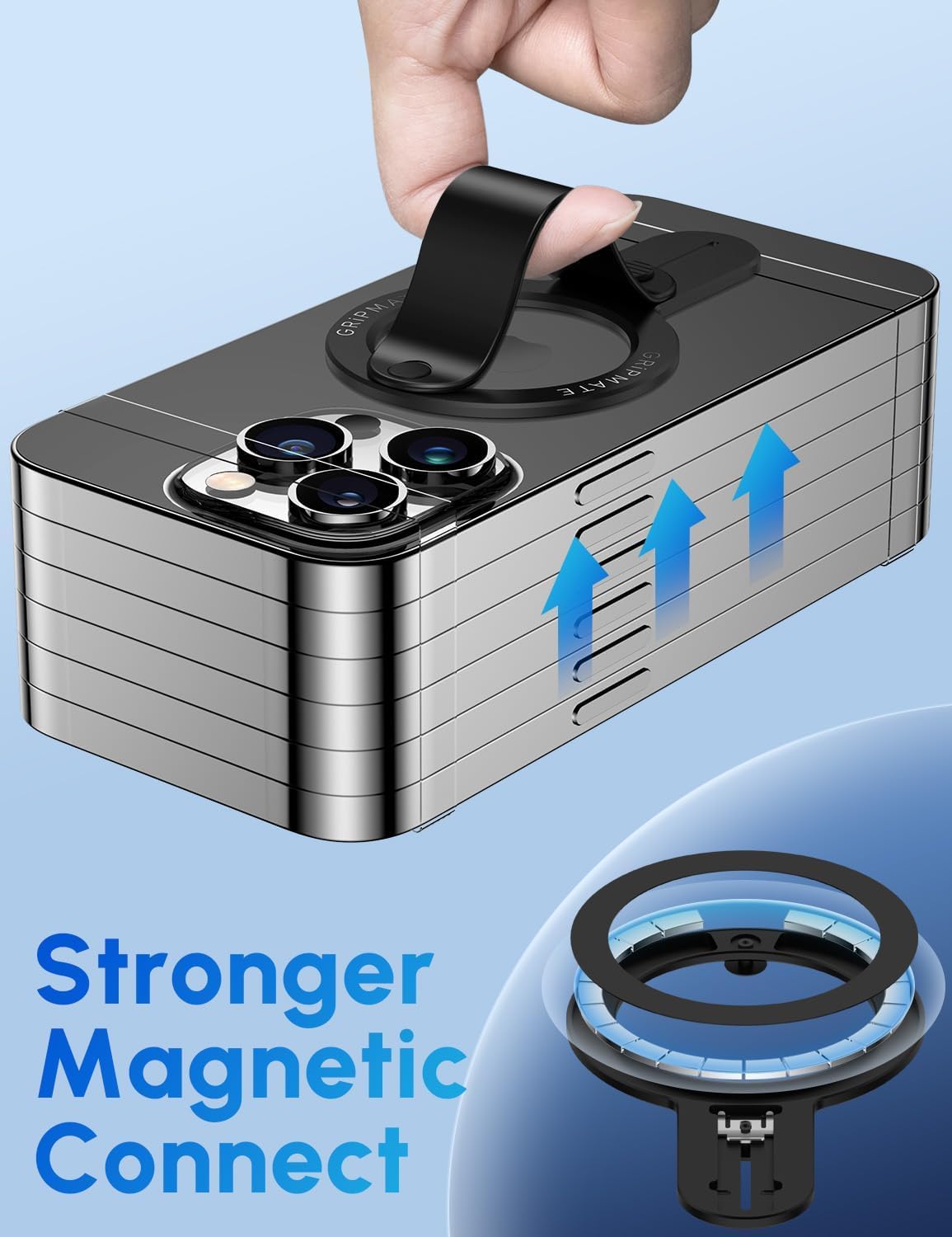 Detalle 2 de GripMate for MagSafe Mobile Ring – Removable Magnetic Stand and Finger Grip for iPhone 16/15/14/13/12