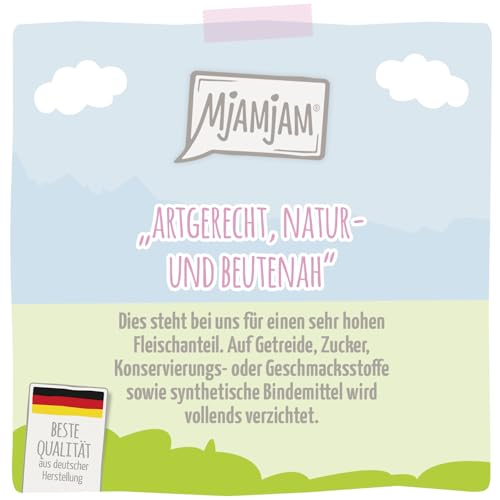 Detalle de MjAMjAM Premium Nassfutter für Katzen – saftiges Huhn und Wildlachs (6 x 400 g) getreidefrei