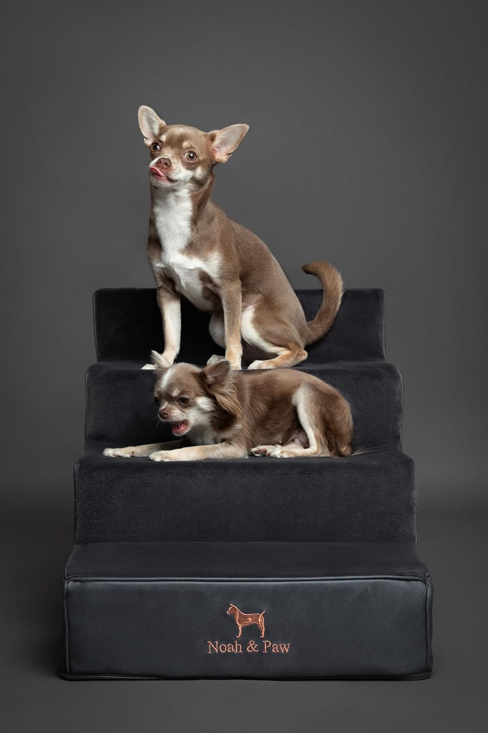 Thumbnail 4 de Noah & Paw Dog Stairs Leather Collection – 17" Extra Wide Bed Ramp, Durable 4-Step Foam Dog Stairs