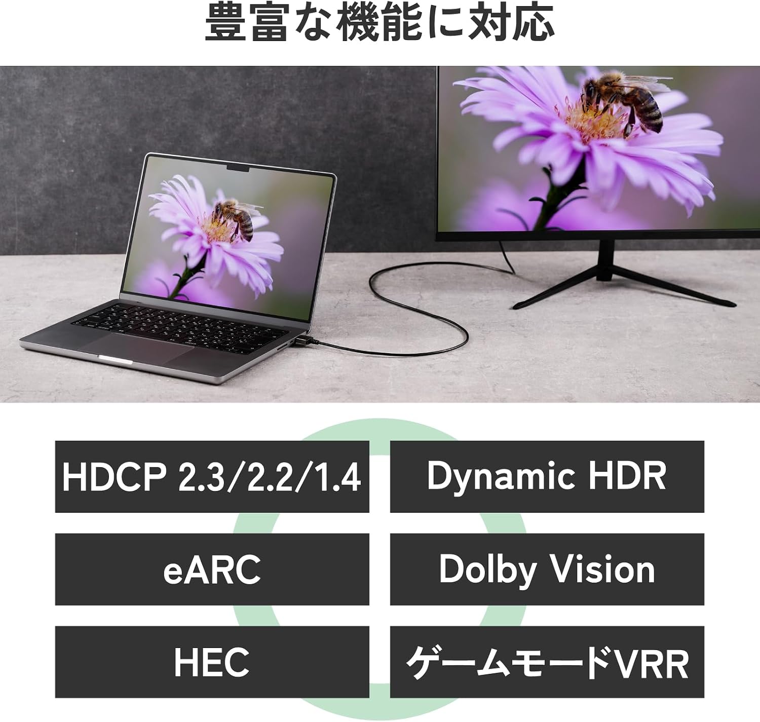 Thumbnail 3 de エレコム ECDH-HD21SS10BK HDMIケーブル 8K/60Hz対応 スーパースリム 1m ブラック