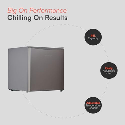 Detalle de Cookology 45L Tabletop Mini Fridge with Chiller Box - Stainless Steel