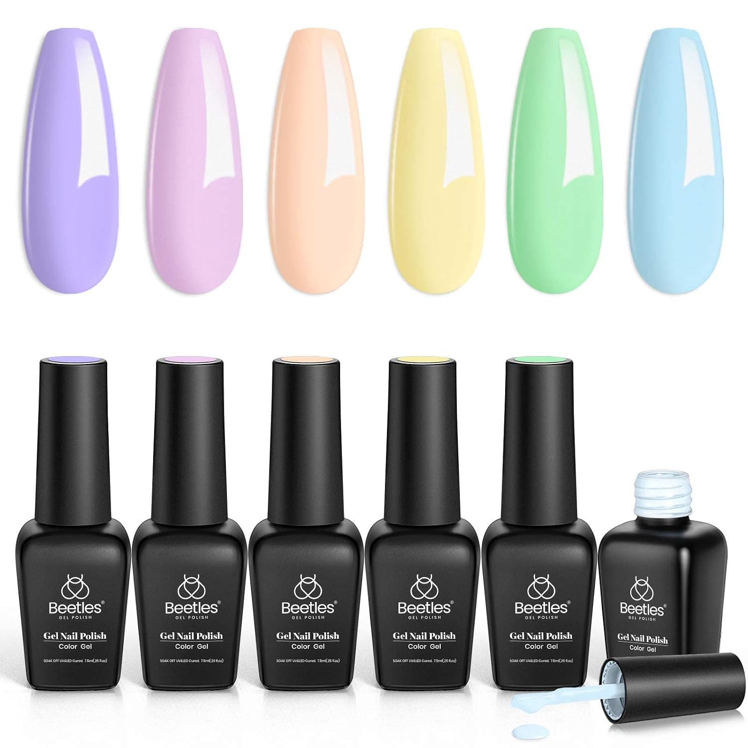 Thumbnail 6 de Beetles Rot UV Gel Nagellack Set – 6 Farben (7,5 ml) für DIY Gel Polish & Nail Art mit LED/UV-Lampe