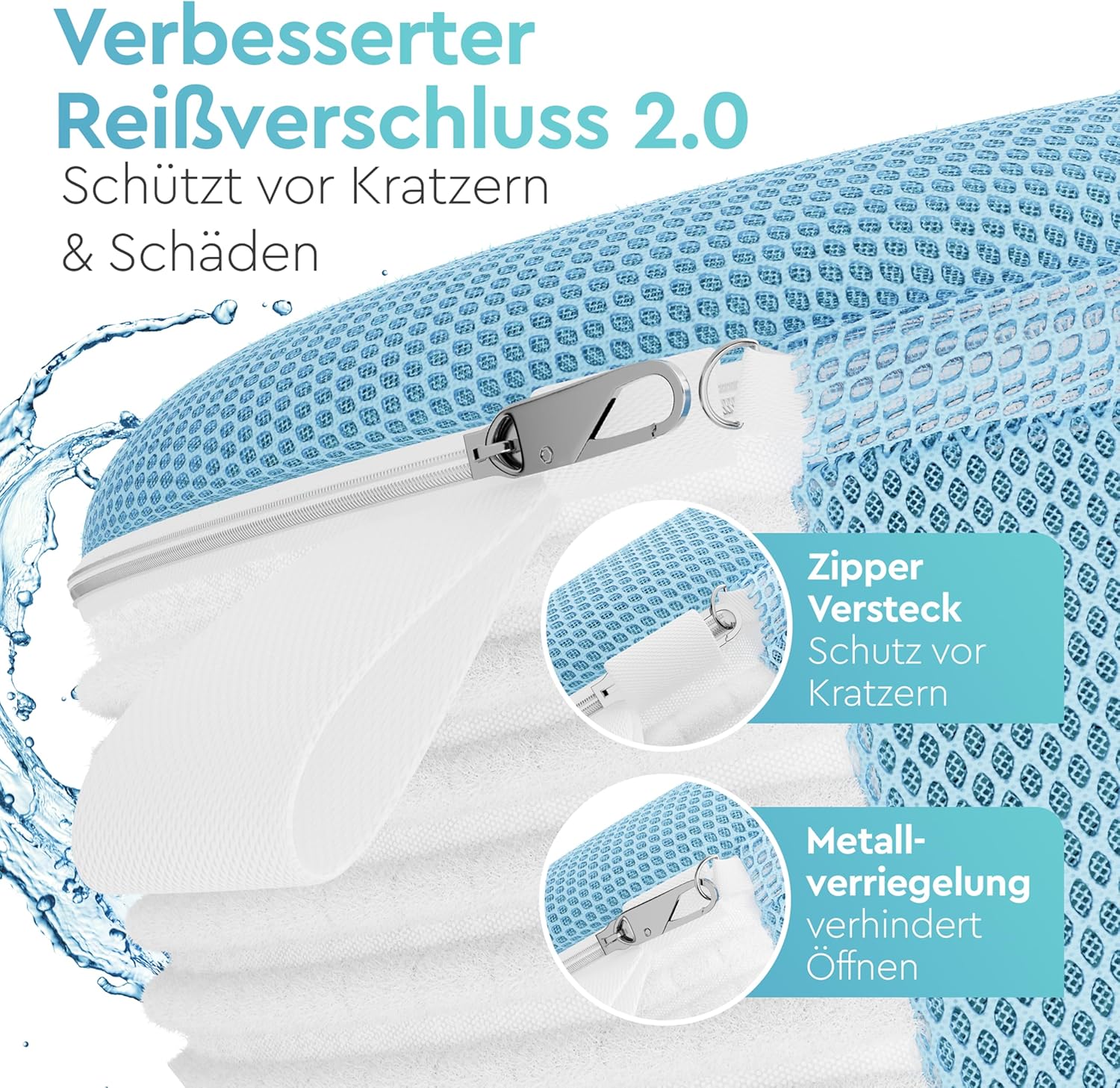 Detalle de Schuhwaschbeutel für die Waschmaschine (2er-Set) – Wäschesack für Sneaker & Sportschuhe