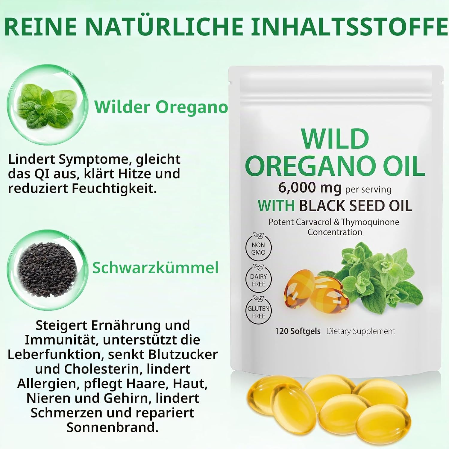 Detalle 2 de Oreganoöl 120 Weichkapseln 6.000 mg