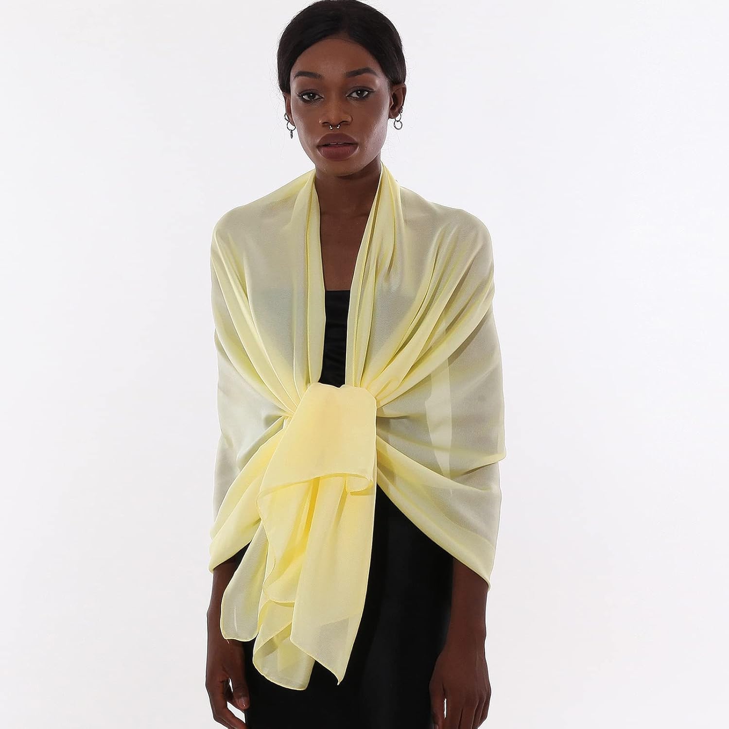 Thumbnail 6 de PIOYMEYA Sciarpa donna leggera tipo pashmina per cerimonia, foulard elegante in stile scialle